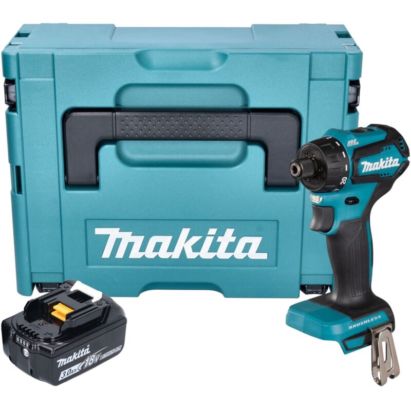 Image of Makita - ddf 083 F1J Akku Bohrschrauber 18 v 40 Nm 1/4'' Brushless + 1x Akku 3,0 Ah + Makpac - ohne Ladegerät