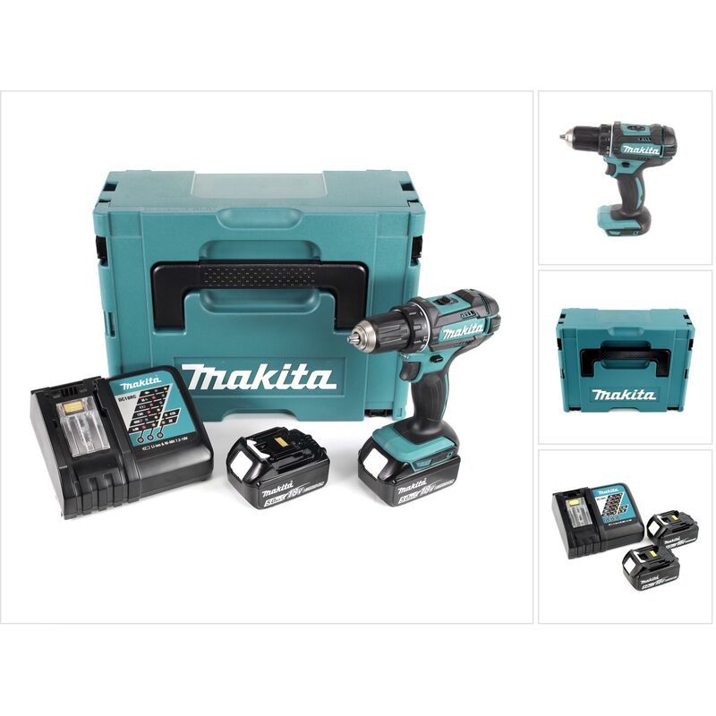 Image of Makita - ddf 482 rtj Akku Bohrschrauber 18V 62Nm + 2x Akkus 5,0Ah + Ladegerät im Makpac 2