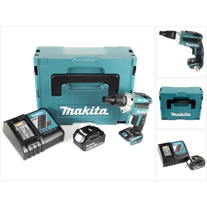 Image of Makita - dfs 251 RT1J 18 v Li-Ion Trockenbauschrauber Brushless im Makpac mit 1x BL1850 b 5,0 Ah Akku und DC18RC Ladegerät