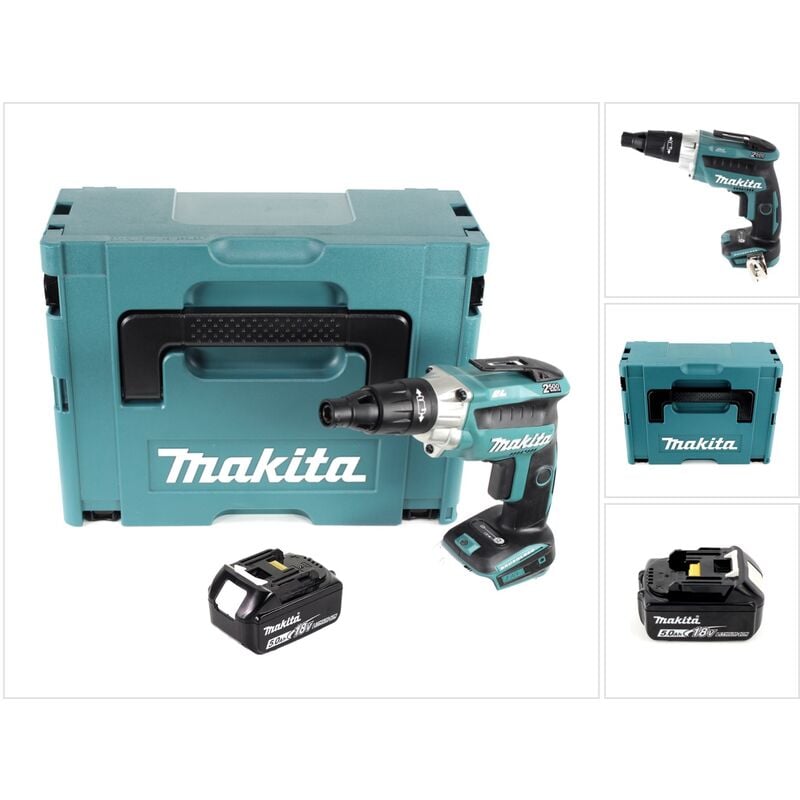 Image of Makita - dfs 251 T1J Akku Trockenbauschrauber 18 v Brushless + 1x Akku 5,0 Ah + Makpac - ohne Ladegerät