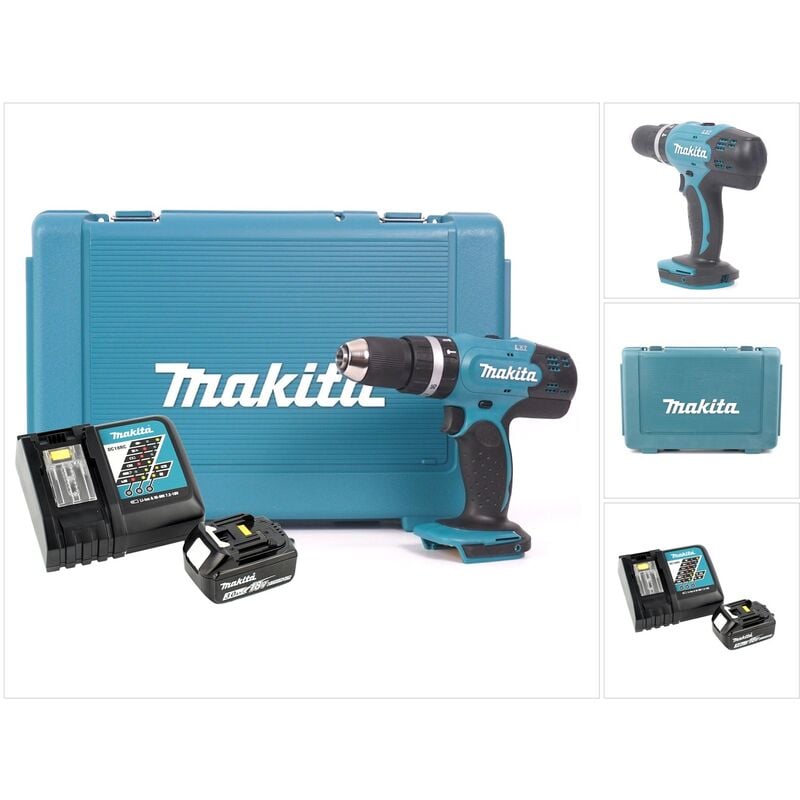 Image of Makita DHP 453 RF Akku Schlagbohrschrauber 18V 42Nm im Koffer + 3,0 Ah Akku + Ladegerät