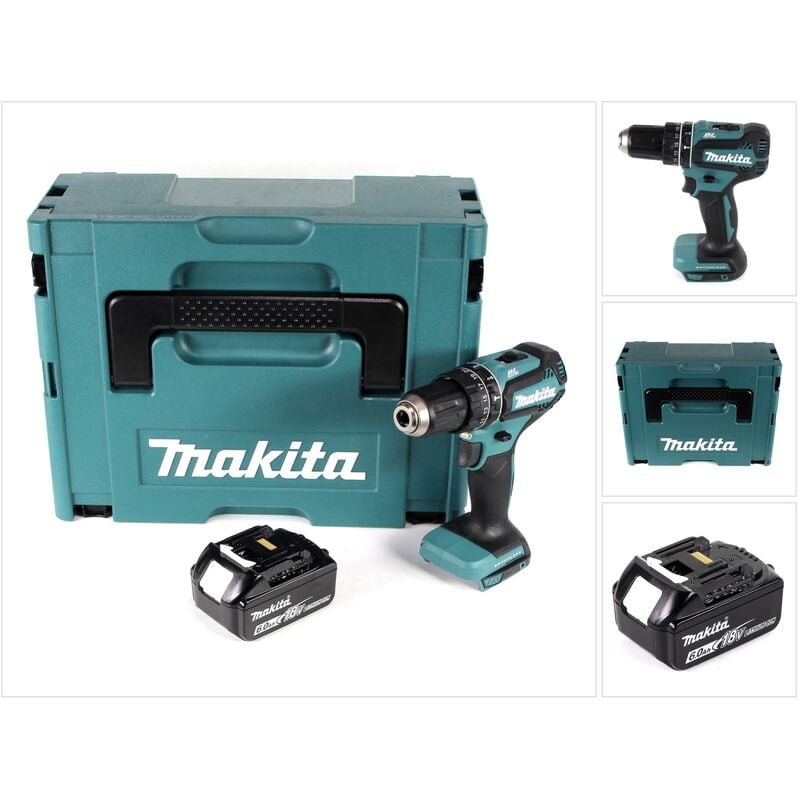 Image of Makita - dhp 485 G1J Akku Schlagbohrschrauber 18V 50 Nm brushless + 1x Akku 6,0Ah + Makpac - ohne Ladegerät