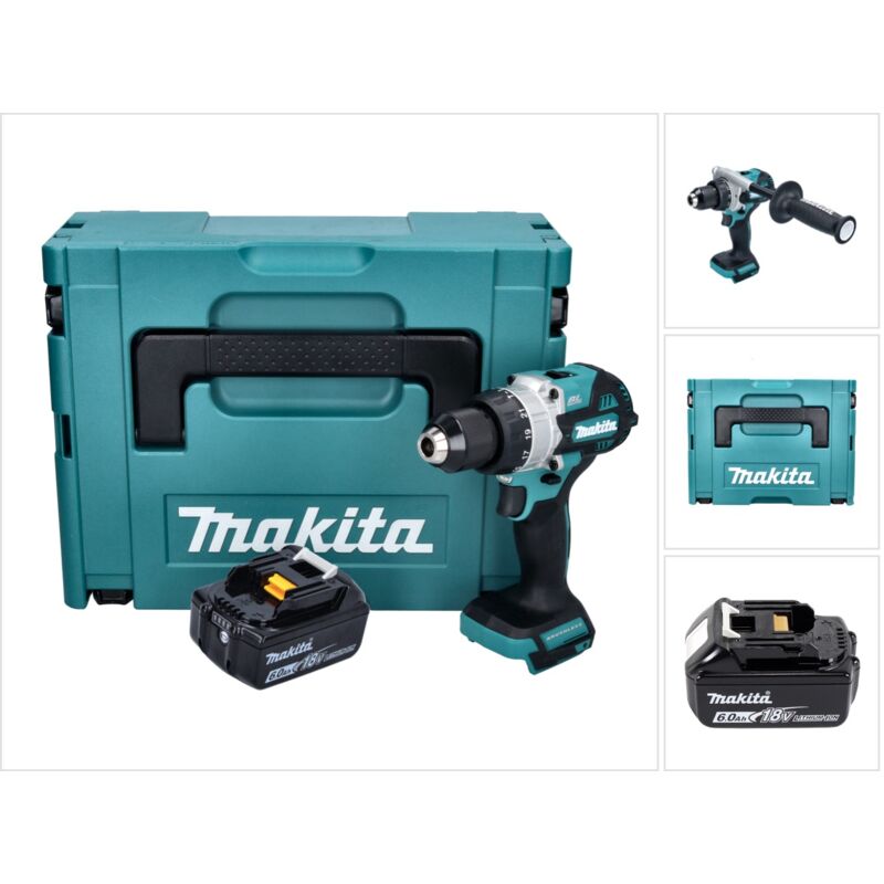 Image of Makita - dhp 486 G1J Akku Schlagbohrschrauber 18 v 130 Nm Brushless + 1x Akku 6,0 Ah + Makpac - ohne Ladegerät