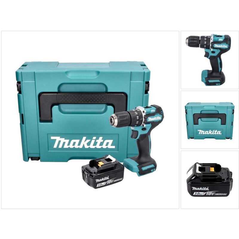 Image of Makita - dhp 487 F1J Akku Schlagbohrschrauber 18 v 40 Nm Brushless + 1x Akku 3,0 Ah + Makpac - ohne Ladegerät