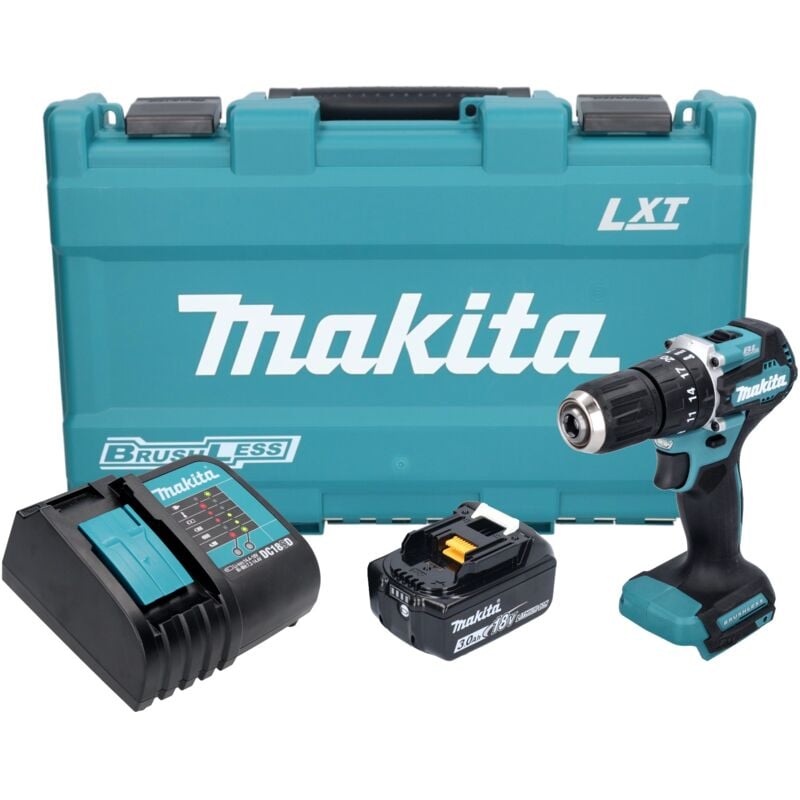 Image of Makita - dhp 487 SF1K Akku Schlagbohrschrauber 18 v 40 Nm Brushless + 1x Akku 3,0 Ah + Ladegerät + Koffer