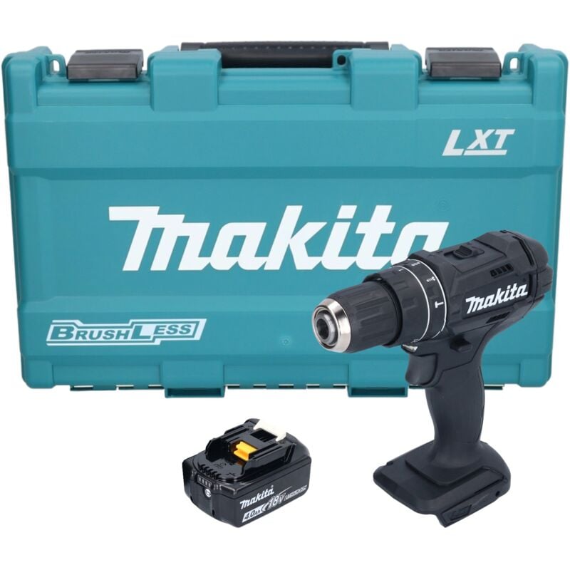 Image of Makita - dhp 482 M1KB Akku Schlagbohrschrauber 18 v 62 Nm Schwarz + 1x Akku 4,0 Ah + Koffer - ohne Ladegerät