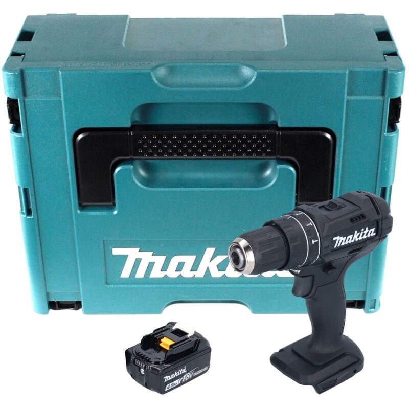 Image of Makita - dhp 482 M1JB Akku Schlagbohrschrauber 18 v 62 Nm Schwarz + 1x Akku 4,0 Ah + Makpac - ohne Ladegerät