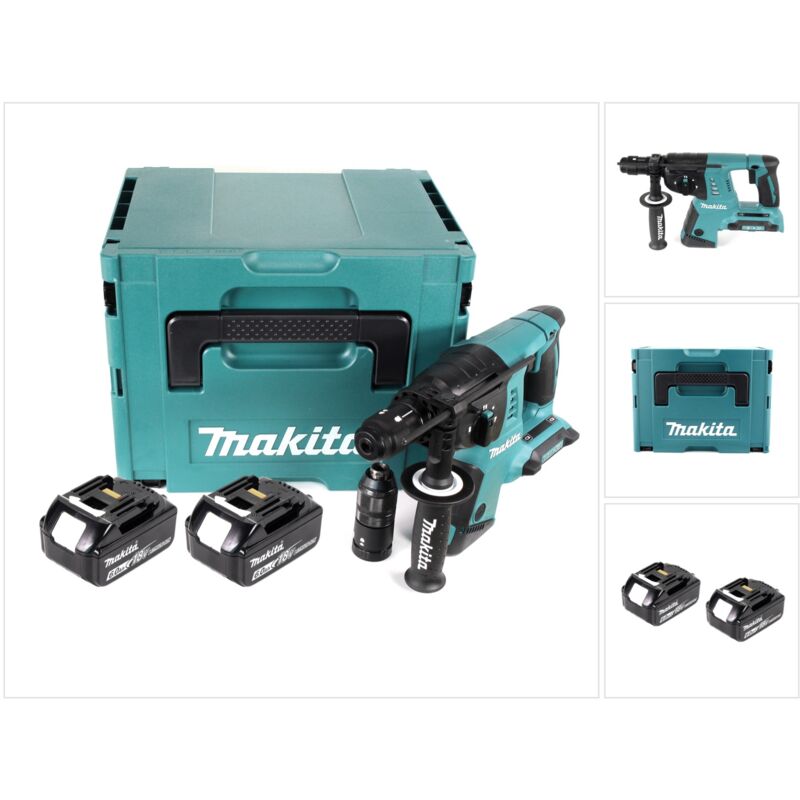 Image of Makita - dhr 264 2x 18 v / 36 v Akku-Bohrhammer sds-plus im Makpac + 2x bl 1860 6,0 Ah Akku - ohne Ladegerät