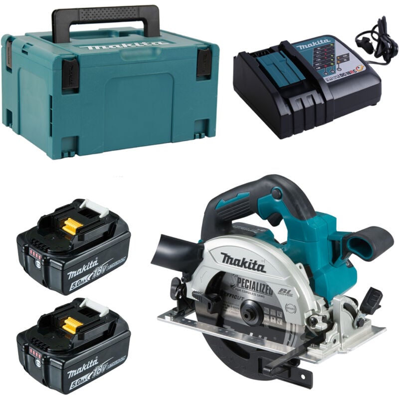 Image of Makita - Akku-Handkreissäge DHS660RTJ, 18V , 2x 5,0 Ah + Lader + Zubehör im makpac 3