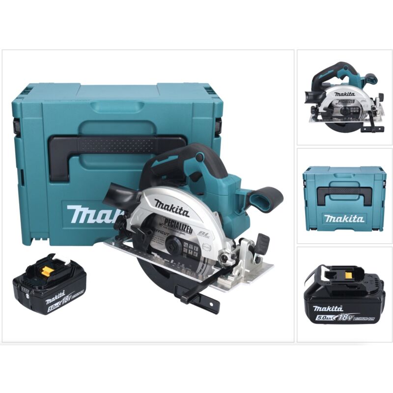 Image of Makita - dhs 661 T1J Akku Handkreissäge 18 v 165 mm Brushless + 1x Akku 5,0 Ah + Makpac - ohne Ladegerät