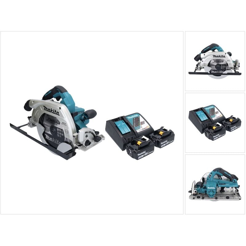 Image of Dhs 900 RF2U Akku Handkreissäge 36 v ( 2x 18 v ) 235 mm Brushless + 2x Akku 3,0 Ah + Ladegerät + Bluetooth Adapter - Makita