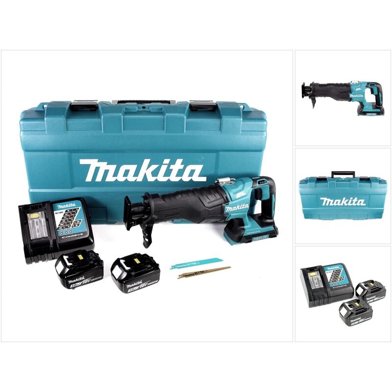 Image of Makita DJR 360 RFK Akku Reciprosäge 36V ( 2x18V ) Brushless Säbelsäge im Koffer + 2x 3,0 Ah Akku + Ladegerät