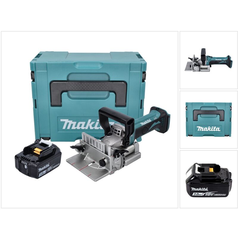 Image of Makita - dpj 180 F1J Akku Nutfräse 18 v 100 mm + 1x Akku 3,0 Ah + Makpac - ohne Ladegerät