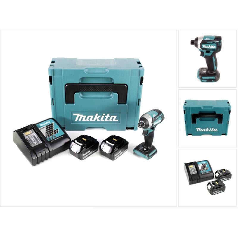 Image of Makita - dtd 154 rtj Akku Schlagschrauber 18V 1/4 175Nm Brushless + 2x Akku 5,0Ah + Ladegerät + Makpac