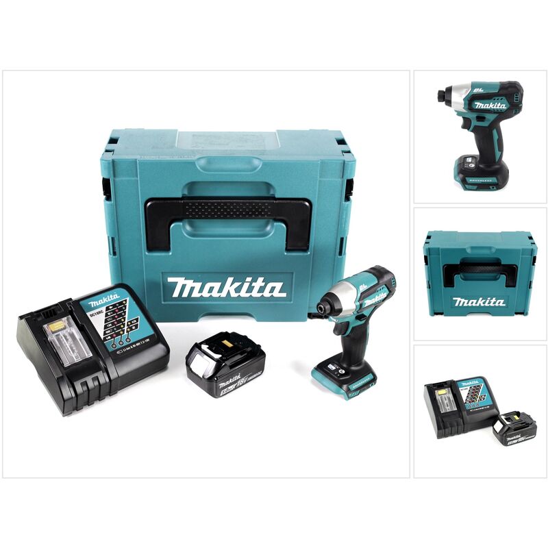 Image of Makita - dtd 155 RT1J 18 v Brushless Li-Ion Akku Schlag Schrauber im Makpac + 1 x BL1850 5,0 Ah Akku + 1 x dc 18 rc Ladegerät