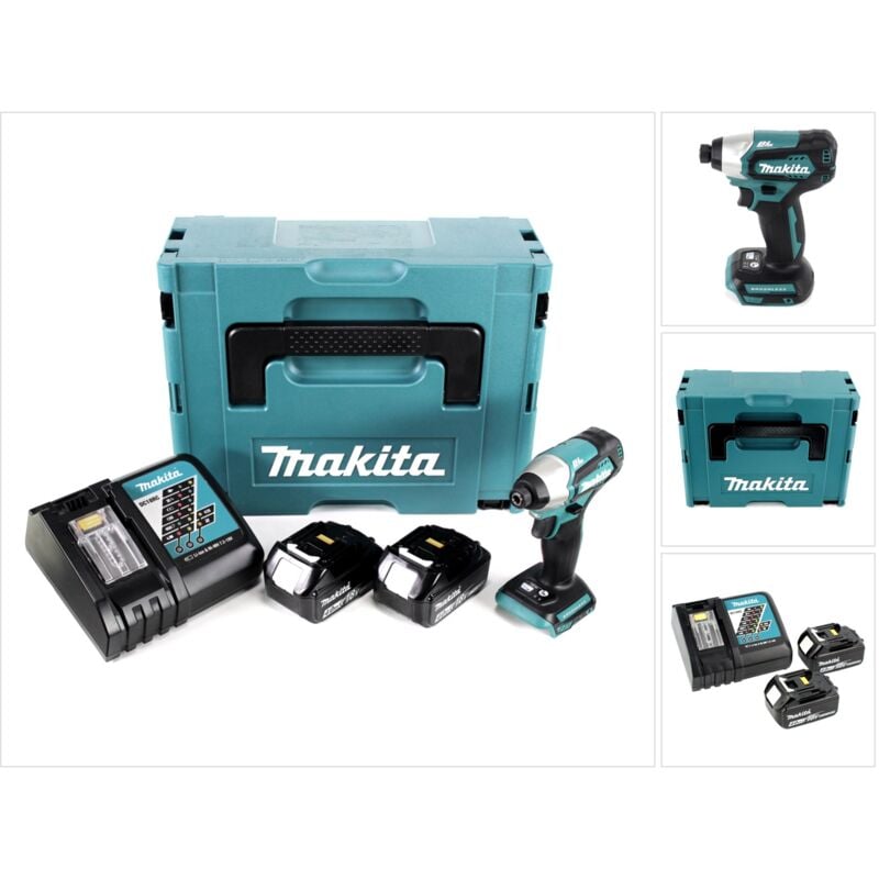 Image of Makita - dtd 155 rmj 18 v Brushless Li-Ion Akku Schlag Schrauber im Makpac + 2 x BL1840 b 4,0 Ah Akku + 1 x dc 18 rc Ladegerät