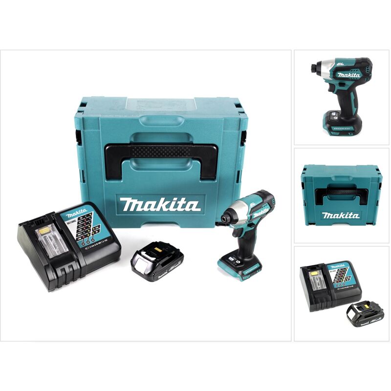 Image of Makita DTD 155 Y1J-D 18 V Brushless Li-Ion Akku Schlag Schrauber im Makpac + 1 x BL1815 1,5 Ah Akku + 1 x DC 18 RC Ladegerät