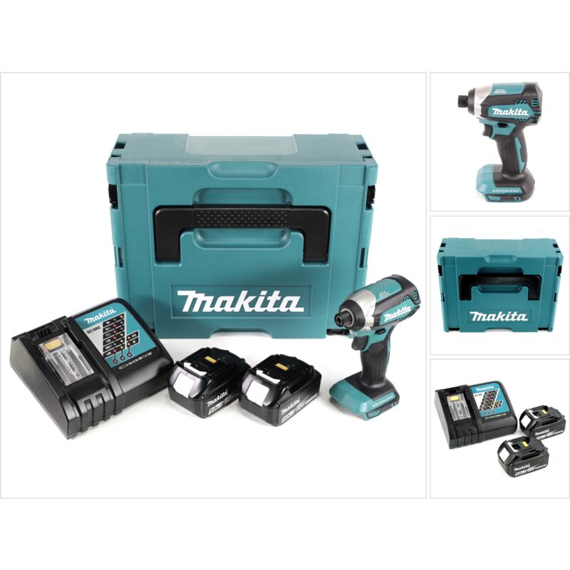 Image of Makita DTD 153 RTJ 18 V Akku Brushless Schlagschrauber im Makpac + 2x BL 1850 B 5,0 Ah Li-Ion Akku + 1x DC 18 RC Ladegerät