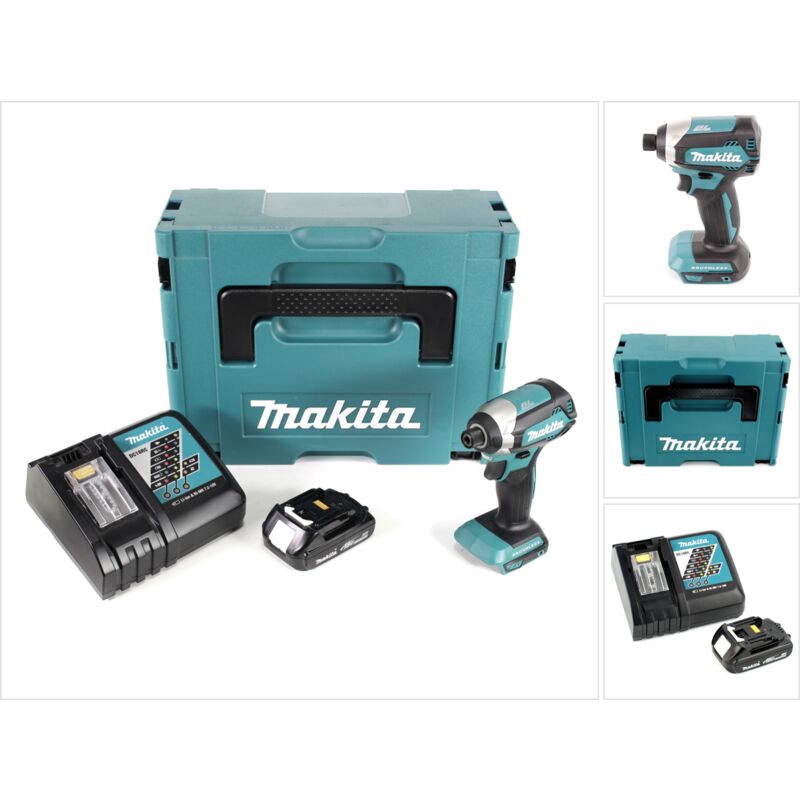 Image of Makita DTD 153 Y1J-D 18 V Akku Brushless Schlagschrauber im Makpac + 1x BL 1815 N 1,5 Ah Li-Ion Akku + 1x DC 18 RC Ladegerät