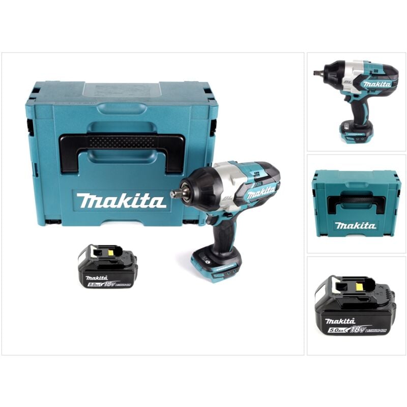 Image of Makita - dtw 1002 T1J Akku Schlagschrauber 1/2" 18V 1000Nm Brushless + 1x Akku 5,0Ah + Makpac - ohne Ladegerät