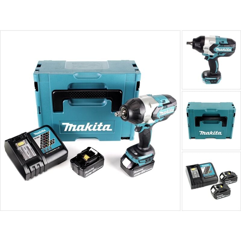 Image of Makita - dtw 1002 rmj Akku Schlagschrauber 1/2" 18V 1000Nm Brushless + 2x Akku 4,0Ah + Ladegerät + Makpac