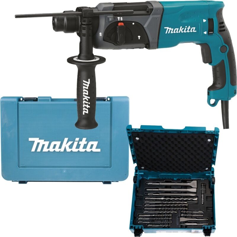 Image of Makita - HR2470 Kombihammer 780 w sds-plus Bohrer- / Meißel-Set 17tlg.