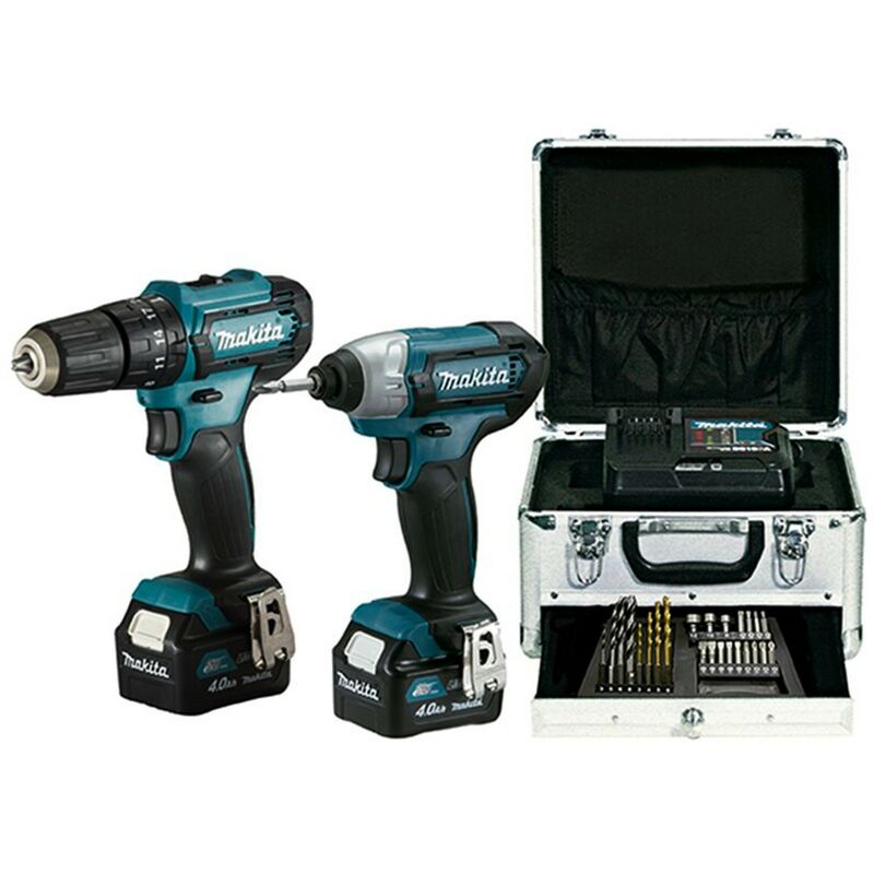 Image of Makita - Kit CLX228SMX1 (HP333D + TD110D + 2 x 4,0 Ah + DC10SB + Koffer + Zubehör)