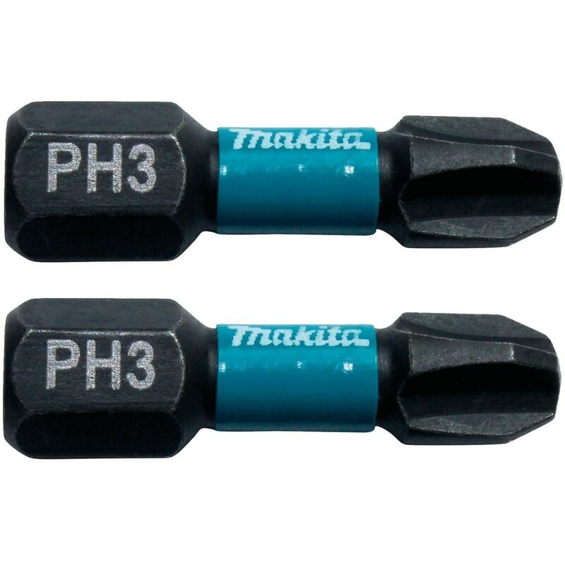 Image of Makita - Bit PH3 25 mm 2 Stück Impact Black B-63622