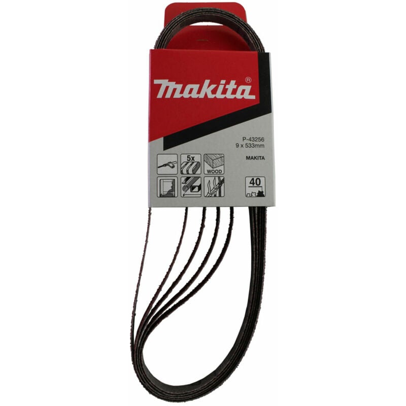 Image of Makita - P-43256 Schleifband 533 x 9 mm K40 (5 Stk.)