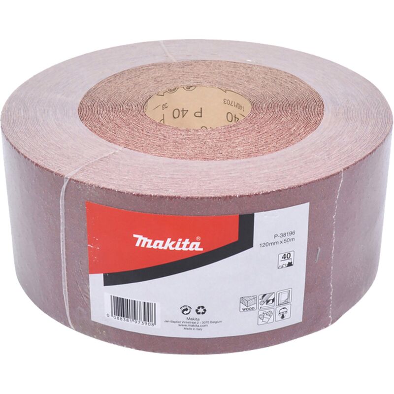 Image of Makita - Schleifpapier Rolle 120 mm x 50 m K40 - P-38196