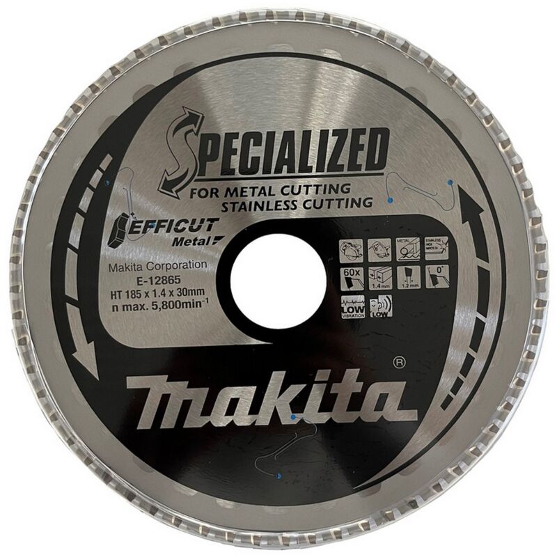 Image of Sägeblatt 185x1,4x30mm 60Z efficut Metall Akku Handkreissäge E-12865 - Makita