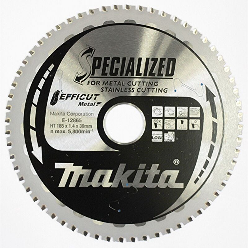 Image of Sägeblatt 185x1,4x30mm 60Z efficut Metall Akku Handkreissäge E-12865 - Makita