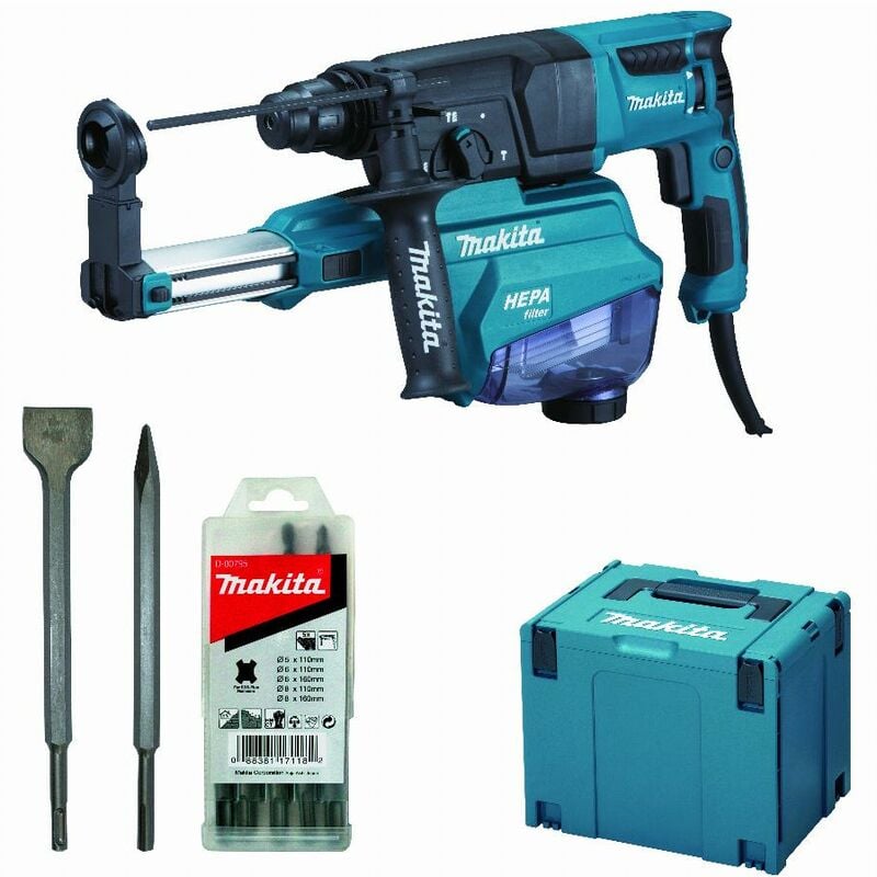 Image of Makita - Meißelhammer 800W 26 mm + Zubehörkit - HR2652JX14