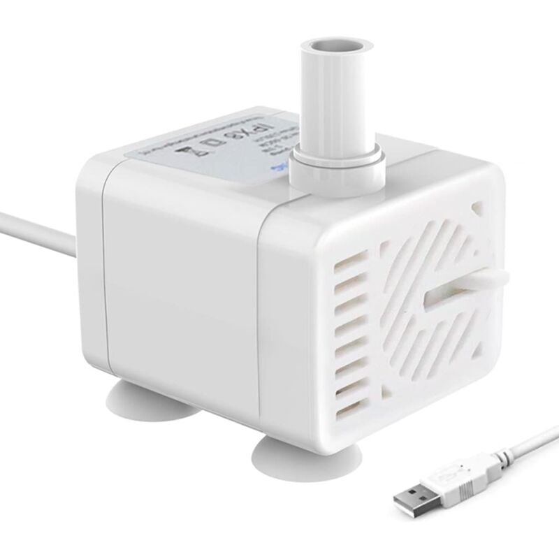 Image of Coocheer - Mini-USB-Tauchpumpe (dc 5 v, 1–3 w, 200 l/h), verstellbare, ultra-leise kleine Wasserpumpe für Haustiere, Aquarien, Teiche,