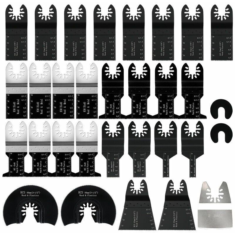 Image of Ulisem - 31er-Pack oszillierende Multi-Tool-Sägeblätter, oszillierendes Multi-Tool-Zubehör, Universal-Sägeblätter für Bosch Dewalt Makita, Schneiden