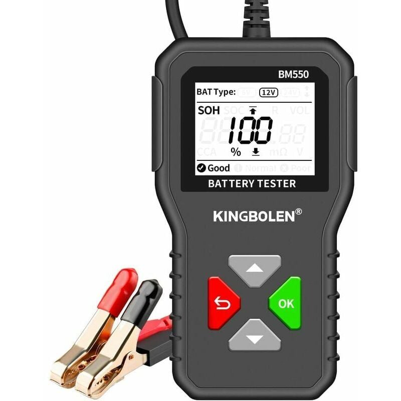 Image of Dolaso - AUTO-Batterietester, 6 v, 12 v, 24 v, BM550, 100–2000 cca, 2–200 Ah, Kfz-Lichtmaschinentester, digitaler Batterieanalysator für