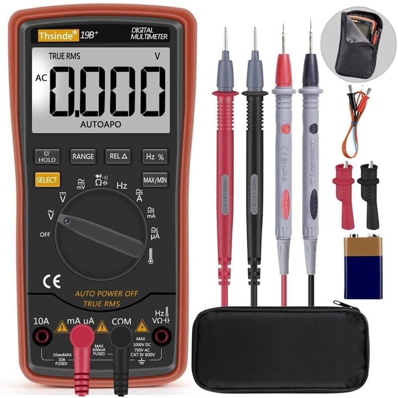 Image of Automatisch anpassender Multimetertest für Temperatur, AC/DC-Spannung, Strom, Widerstand, Durchgang, Kapazität, Frequenz, Diodentransistoren