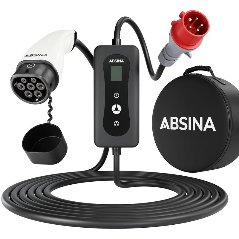 Image of Absina Ladekabel für Elektroautos 5,5kW - 11kW auf Typ 2