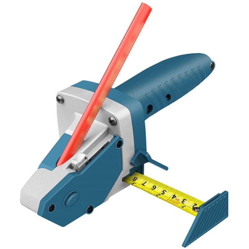 Image of Trockenbauschneider, Gipskarton-Schneidewerkzeug, Werkzeug mit 5-Meter-Maßband, blau - Ahlsen