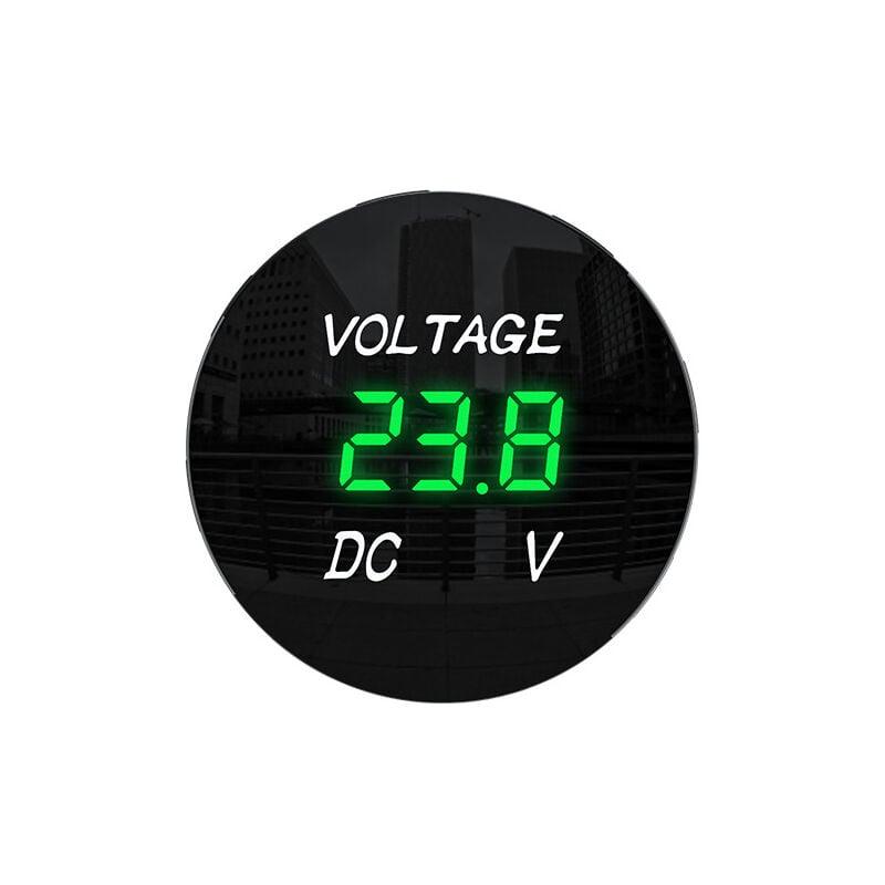 Image of Dc 5–48 v LED-Digital-Voltmeter für Auto, Motorrad, Auto, lkw, Boot (grünes Licht) - Ahlsen