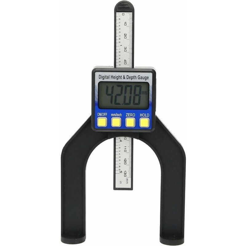 Image of Digitaler elektronischer Tiefenmesser, Mini-Höhenmesser, 0 bis 80 mm, Höhen-/Tiefenlineal mit doppeltem Verwendungszweck - Ahlsen