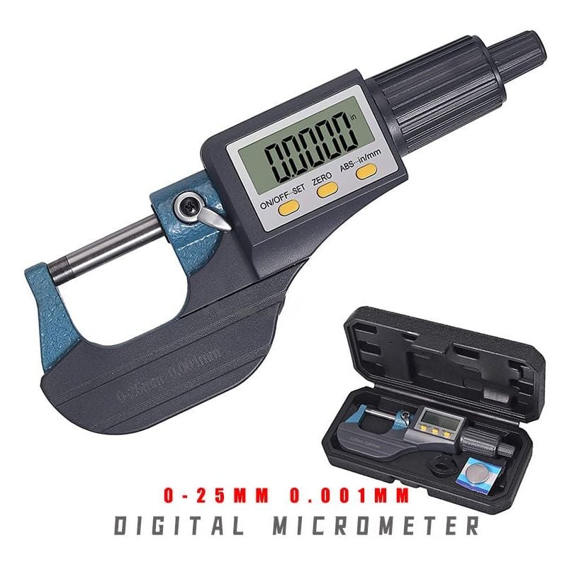 Image of Elektronisches Mikrometer, Mikrometer, Wandstärken-Mikrometer, digitales Mikrometer, 0–25 mm, 0,001 mm - Ahlsen