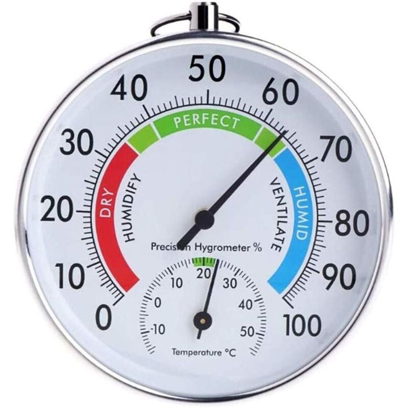 Image of Indoor Outdoor Runde Form Thermometer Temperatur Garten Hygrometer Tester Komfortable Wetter Luftfeuchtigkeit Meter - Ahlsen