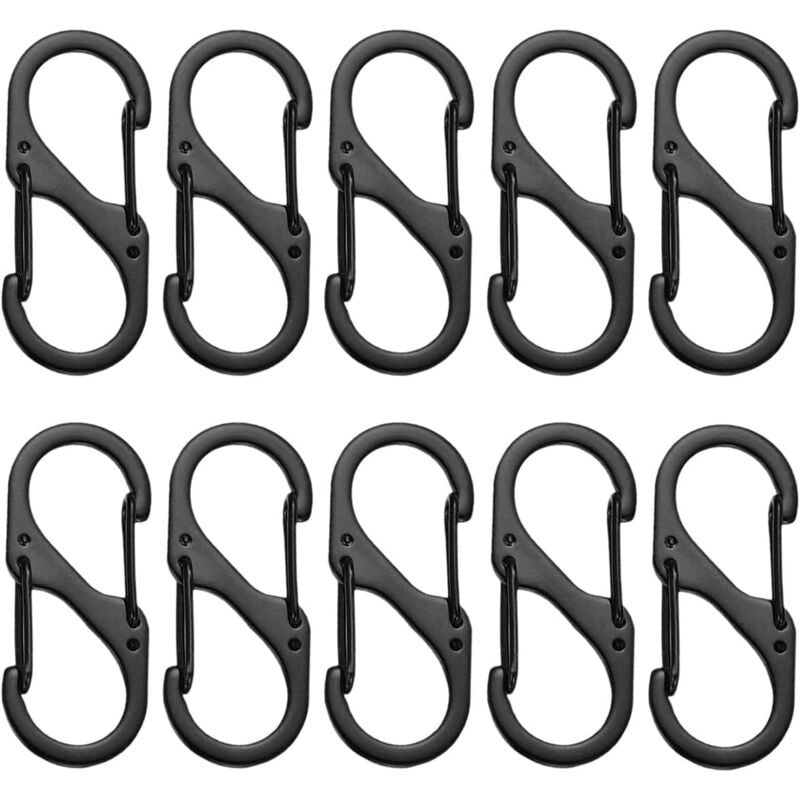 Image of Ahlsen - Karabiner, kleiner Karabiner, 30 Stück Mini-Karabiner, S-Karabiner, Doppelfeder-Schlüsselanhänger-Clips, S-förmige Karabiner aus