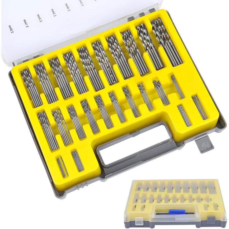 Image of Kit mit 150-teiligen Spiralbohrern, HSS-Titan-Mikrobohrer, Mikro-Bit-Set, Werkzeuge 0,4–3,2 mm für Holz, Metall, Kunststoff, Schmuck - Ahlsen