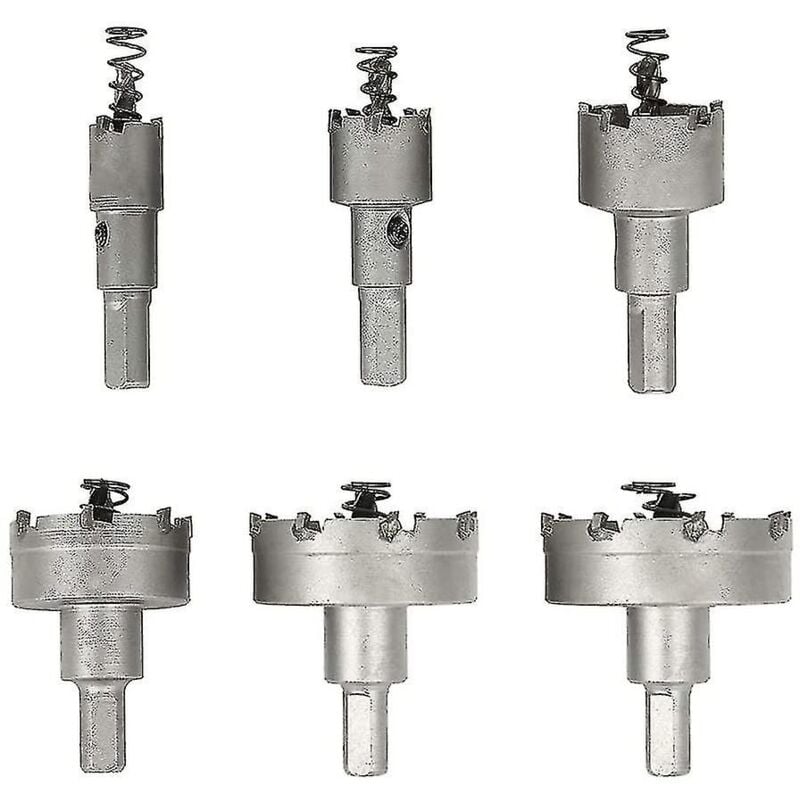 Image of Lochsäge für Metall, 6-teiliges Hartmetall-Lochsägen-Bohrer-Set, Edelstahl-Lochsägen, für Aluminium, Stahl, Eisen, Kupfer, Holz, 16 mm, 22 mm, 30 mm,