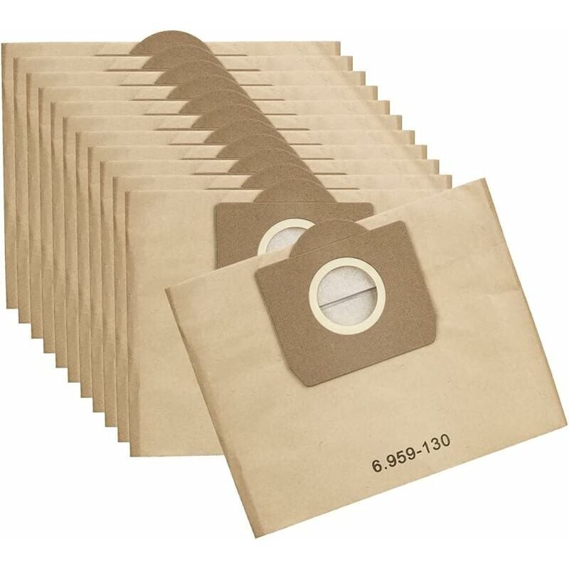 Image of Packung mit 12 Staubsaugerbeuteln Karcher 6.959-130.0 Papierbeutelfilter für wd 3 mv 3 - Ahlsen