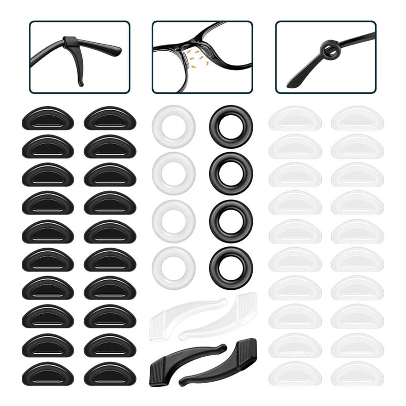 Image of Ahlsen - Rutschfester Silikon-Brillenhalter, 26 Paar Brillenhalter, weicher rutschfester Brillenhalter, bequemes Silikon-Brillenohr, rutschfester