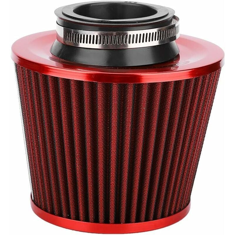 Image of Auto-Luftfilter, 76 mm Universal-Luftfilter-Set aus Eisen mit hohem Durchfluss und Pilzkopf (rot) – - Ahlsen