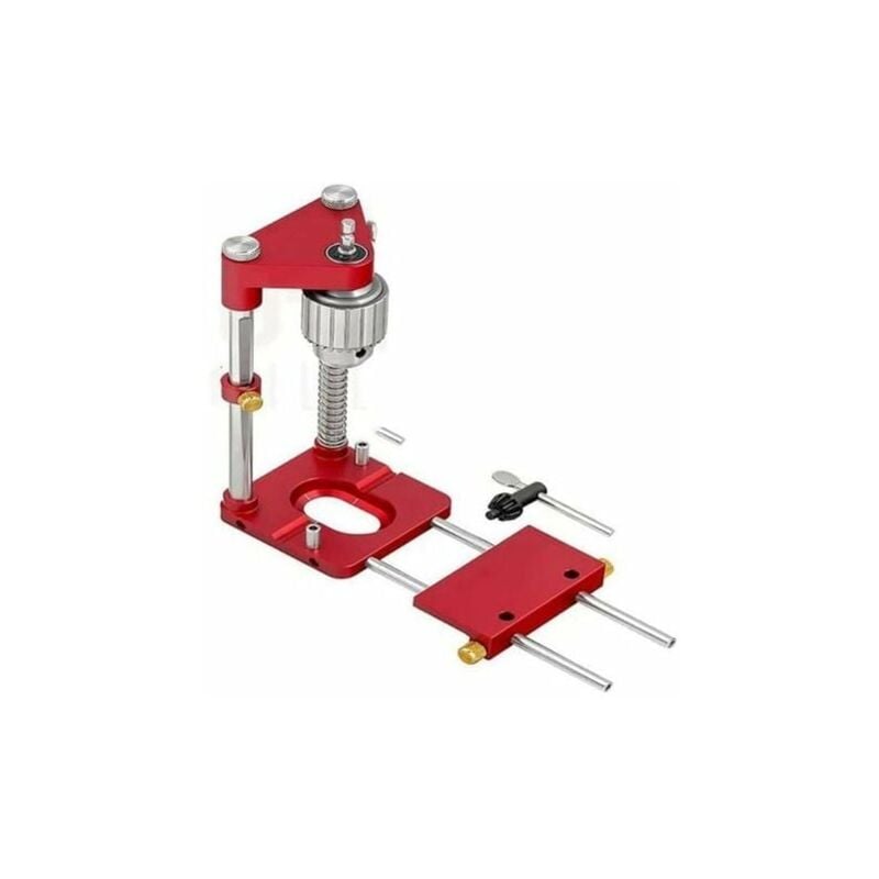 Image of Bohrer-Locator, tragbare Bohrschablonenführung, präziser Locher-Positionierer, Stahl-Holzbearbeitungswerkzeug für Schreiner, Modell: Rot - Ahlsen